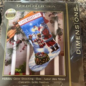 The Gold Collection Holiday Glow Christmas Stocking - Blue